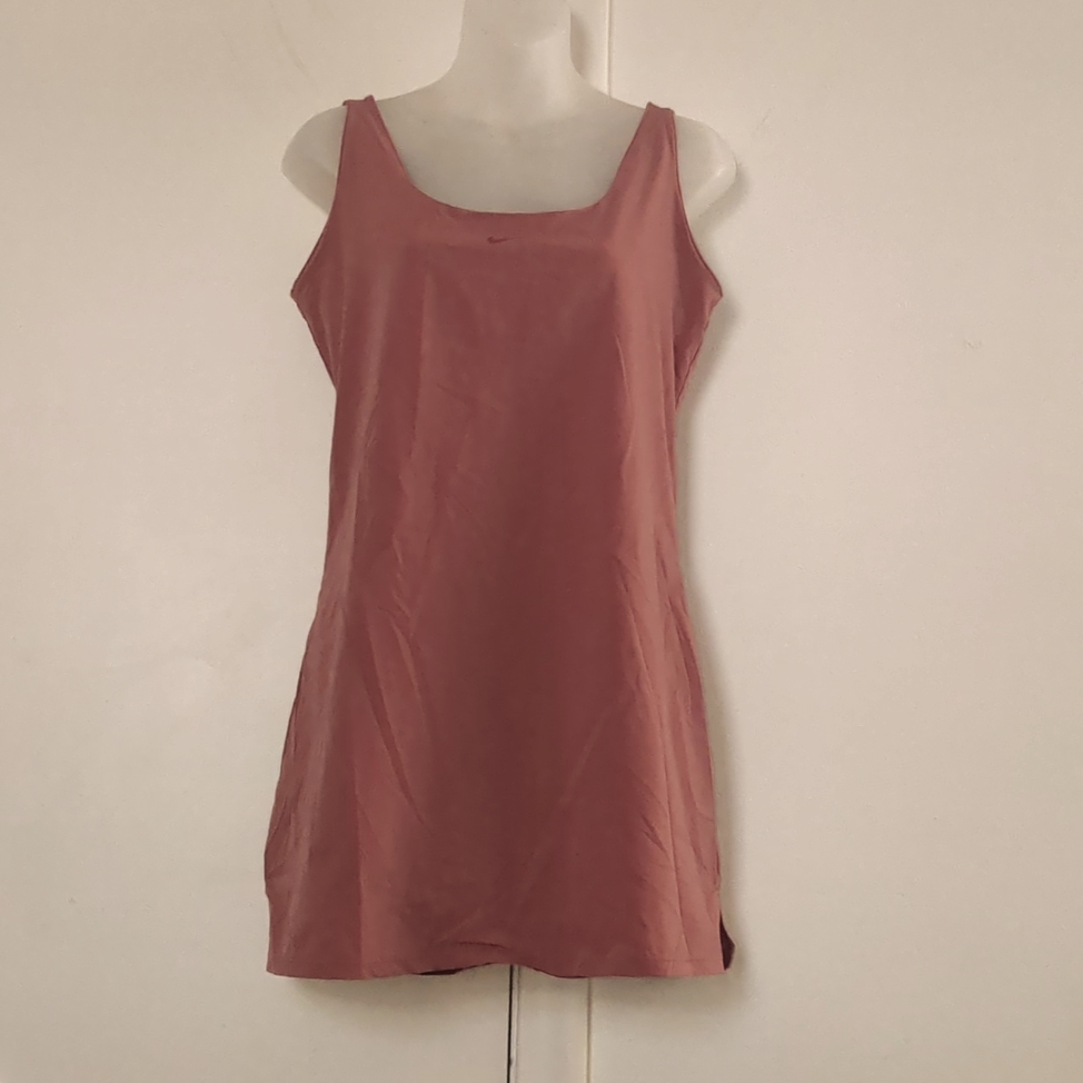 Nike Bliss Luxe Training Dress Sz M Rust Canyon Athletic Shorts Tennis